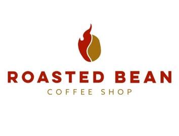 Roasted bean coffee shop logo